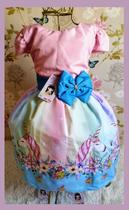 Vestido Infantil tema Unicórnio Colorido Vestido Infantil tema Unicórnio Colorido