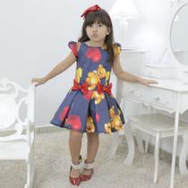 Vestido infantil tema urso de Pelúcia com corações Vestido infantil tema urso de Pelúcia com corações