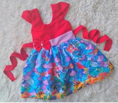 Vestido Infantil Temático Ariel a Pequena Sereia Ref02