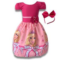 Vestido Infantil Temático Barbie Luxinho Vestido Infantil Temático Barbie Luxinho