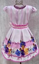 Vestido infantil temático bolos fofos cor rosa ,amarelo, azul TAM M veste do 4 á 6 anos