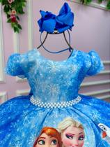 Vestido Infantil Temático da Gigi Frozen Azul luxo