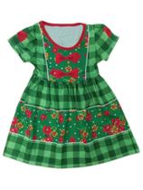 Vestido Infantil Temático Estampado Festa Junina Verde