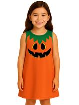 Vestido Infantil Temático Fantasia Abóbora Halloween Vestido Infantil Temático Fantasia Abóbora Halloween