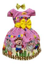 Vestido Infantil Temático Festa Junina A Turma Caipira Vestido Infantil Temático Festa Junina A Turma Caipira