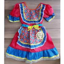 Vestido Infantil Temático Festa Junina Julina Xadrez São João Cores Variadas Tamanho 4