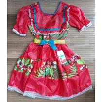 Vestido Infantil Temático Festa Junina Julina Xadrez São João Cores Variadas Tamanho 4 Vestido Infantil Temático Festa Junina Julina Xadrez São João Cores Variadas Tamanho 4