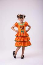 Vestido Infantil Temático Halloween Doce Abóbora para Crianças