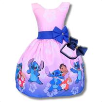 Vestido Infantil Temático Lilo E Stitch Festa Luxo Aniversário