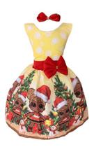 Vestido Infantil Temático Lol Natal Papai Noel