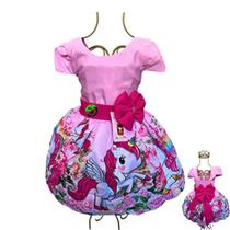 Vestido Infantil Temático Luxo Unicornio Mesversario - Sundian Store