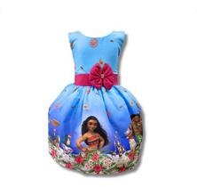 Vestido Infantil Temático Moana/ O Oceano Está Chamando Dois Vestido Infantil Temático Moana/ O Oceano Está Chamando Dois