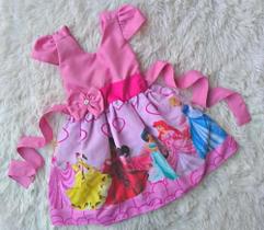 Vestido Infantil Temático Princesa Princesas Ref01