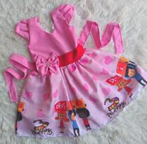 Vestido Infantil Temático Simples 3 Palavrinhas