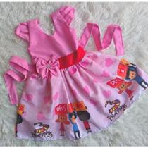 Vestido Infantil Temático Simples 3 Palavrinhas Vestido Infantil Temático Simples 3 Palavrinhas