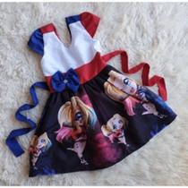 Vestido Infantil Temático Simples Arlequina Vestido Infantil Temático Simples Arlequina