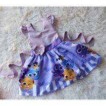 Vestido Infantil Temático Simples Bolofofo Lilas RF02 Vestido Infantil Temático Simples Bolofofo Lilas RF02
