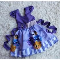 Vestido Infantil Temático Simples Bolofofo Roxo RF02