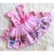 Vestido Infantil Temático Simples Boneca Lol Rosa Vestido Infantil Temático Simples Boneca Lol Rosa