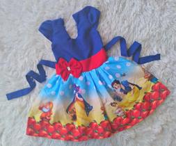 Vestido Infantil Temático Simples Branca de Neve