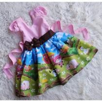 Vestido Infantil Temático Simples Fazendinha RF02
