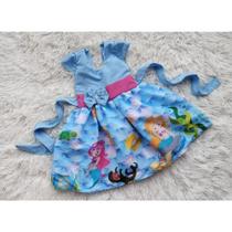 Vestido Infantil Temático Simples Fundo do Mar