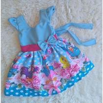 Vestido Infantil Temático Simples Galinha Pintadinha Azul Vestido Infantil Temático Simples Galinha Pintadinha Azul