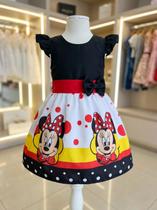 Vestido Infantil Temático Simples Minnie Preto Vestido Infantil Temático Simples Minnie Preto