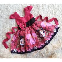 Vestido Infantil Temático Simples Minnie Realeza Vermelho