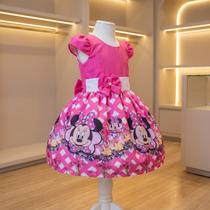 Vestido Infantil Temático Simples Minnie Rosa Pink Vestido Infantil Temático Simples Minnie Rosa Pink