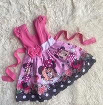 Vestido Infantil Temático Simples Minnie Rosa RF02