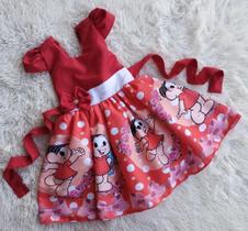 Vestido Infantil Temático Simples Monica Vermelho