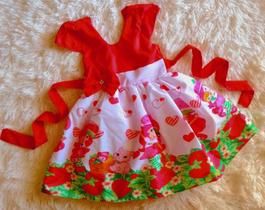 Vestido Infantil Temático Simples Moranguinho