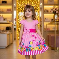 Vestido Infantil Temático Simples Pocoyo Rosa Vestido Infantil Temático Simples Pocoyo Rosa