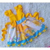 Vestido Infantil Temático Simples Raio de Sol