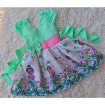 Vestido Infantil Temático Simples Tiana Baby a Princesa e o Sapo