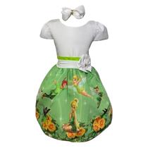 Vestido Infantil Temático Sininho Tinker Bell Fadas Festa Vestido Infantil Temático Sininho Tinker Bell Fadas Festa