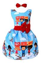 Vestido Infantil Temático Três Palavrinhas Deus È Amor Vestido Infantil Temático Três Palavrinhas Deus È Amor