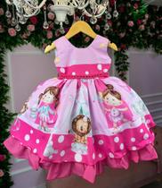 Vestido infantil Tematicos da Miss Circo rosa