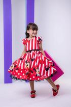 Vestido Infantil Temáticos Minnie/Minie Vermelha