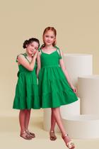 Vestido Infantil Três Marias de Alça Verde Meninas