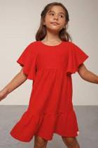 Vestido Infantil Tricoline Vermelho TAM:02