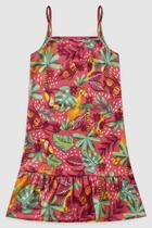 Vestido Infantil Tropical Rosa Vestido Infantil Tropical Rosa