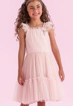 Vestido Infantil Tule Com Laço Petit Cherie