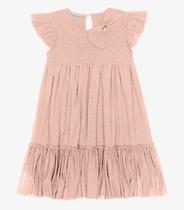 Vestido Infantil Tule Glitter Com Laço Trick Nick Rosa