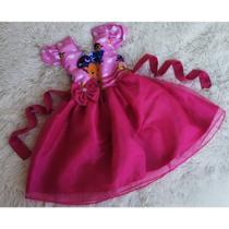 Vestido Infantil Tule Temático Bolofofo Rosa