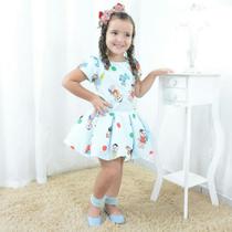 Vestido infantil turma da Mônica, Magali, Cebolinha, Cascão e Bidu