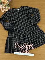 Vestido Infantil Up Baby Inverno Preto Xadrez