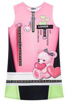 Vestido Infantil Ursinha Rosa Em Fly Tech Kukiê