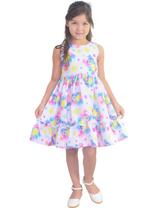 Vestido Infantil Ursinhos Coloridos Estilo Neon - Fashion e Confortável